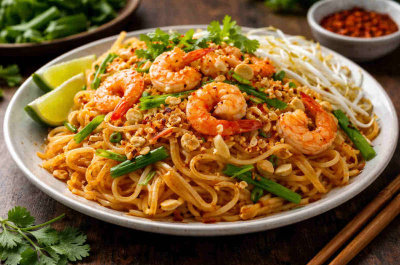 Pad Thai con fideos de arroz sin gluten
