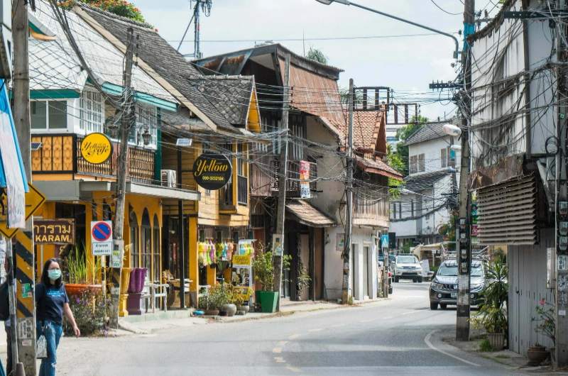 Calle del centro histórico de Chiang Mai