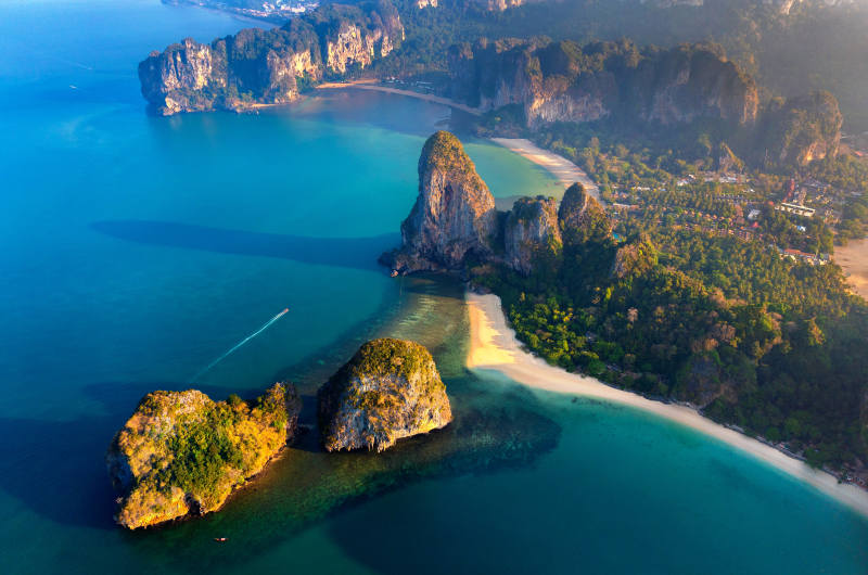Vista area de la zona de Railay en Krabi