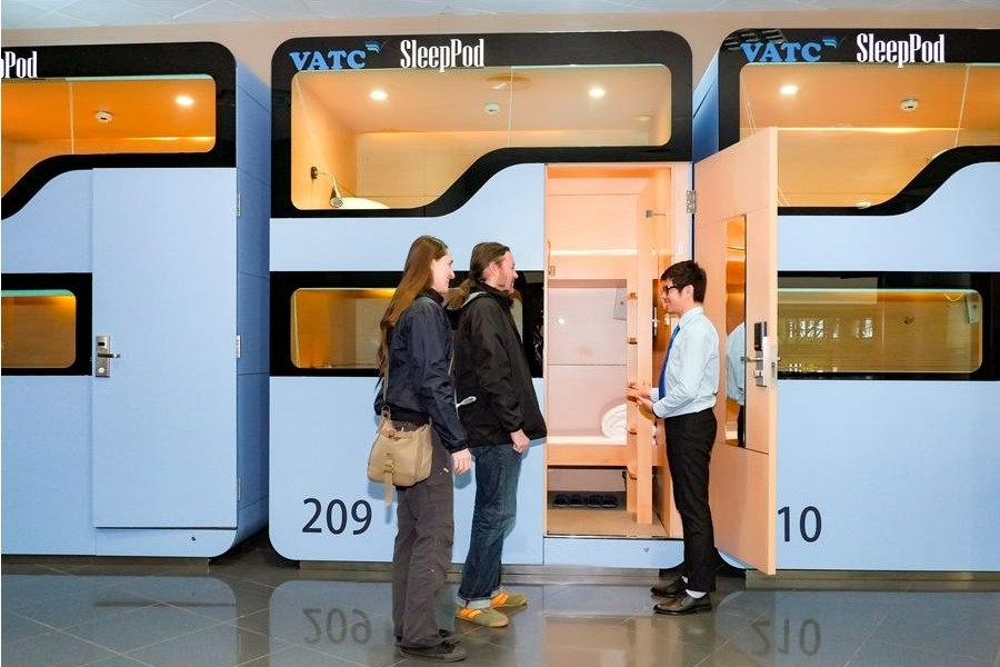 Habitaciones VATC SleepPod para dormir en el aeropuerto de Hanoi