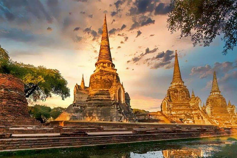 Templo Wat Phra Si Sanphet en el conjunto histórico de Ayutthaya