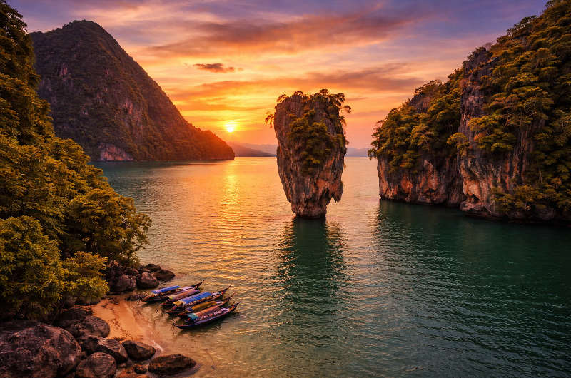 Atardecer en la isla de James Bond, Koh Tapu