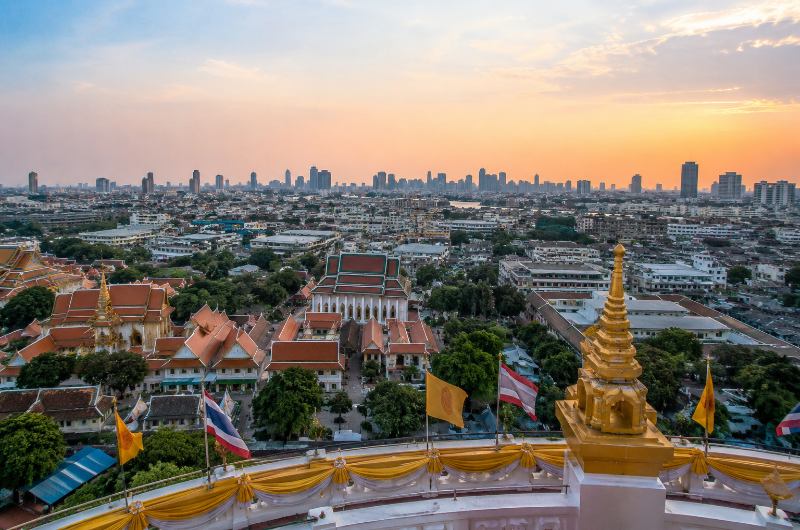 Vistas de Bangkok desde el mirador del Wat Saket