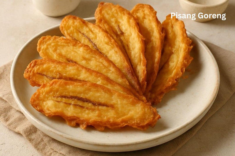 Sencillo postre indonesio a base de plátano frito