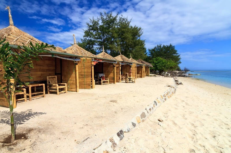 Los alojamientos en Gili Meno suelen ser más o menos sencillos