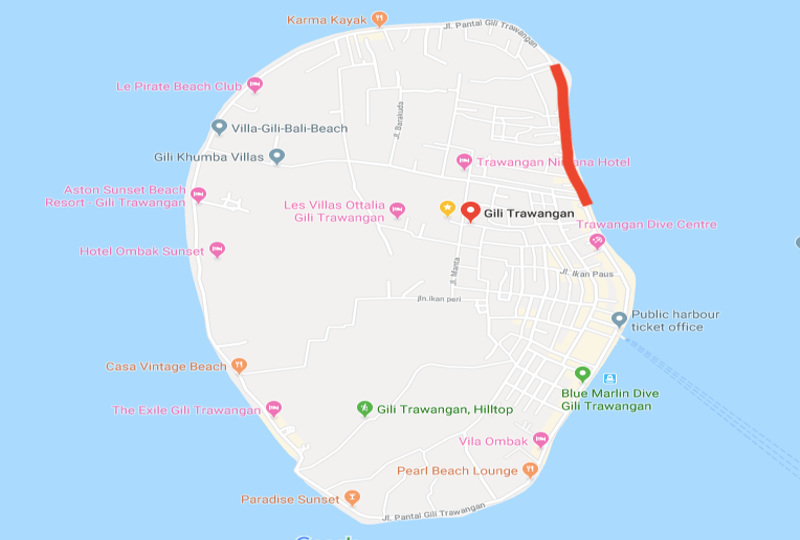 Mapa de Gili Trawanagan