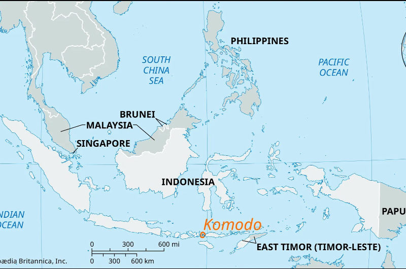 Mapa de ubicación de las Islas de Komodo