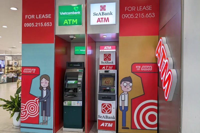 Cajero automático ATM para sacar moneda de Vietnam