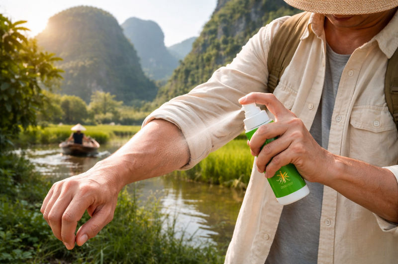Uso de repelente contra mosquitos en Vietnam