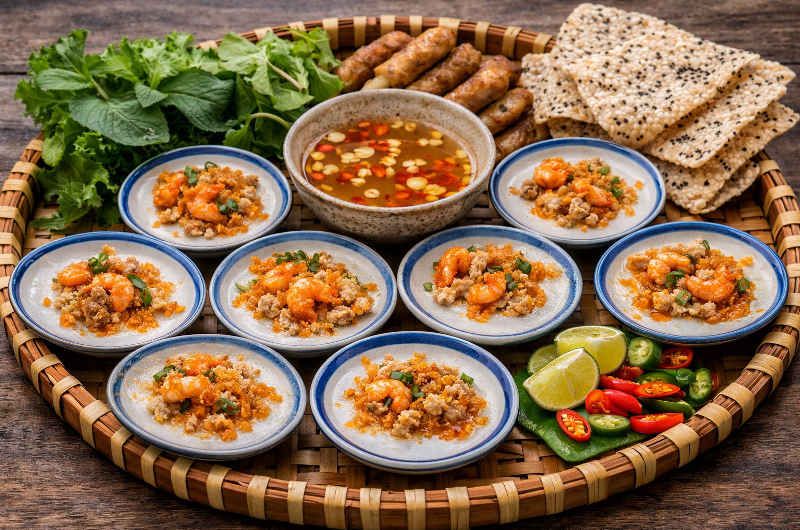 Banh beo, pequeños pasteles de arroz con gambas típicos de Hue